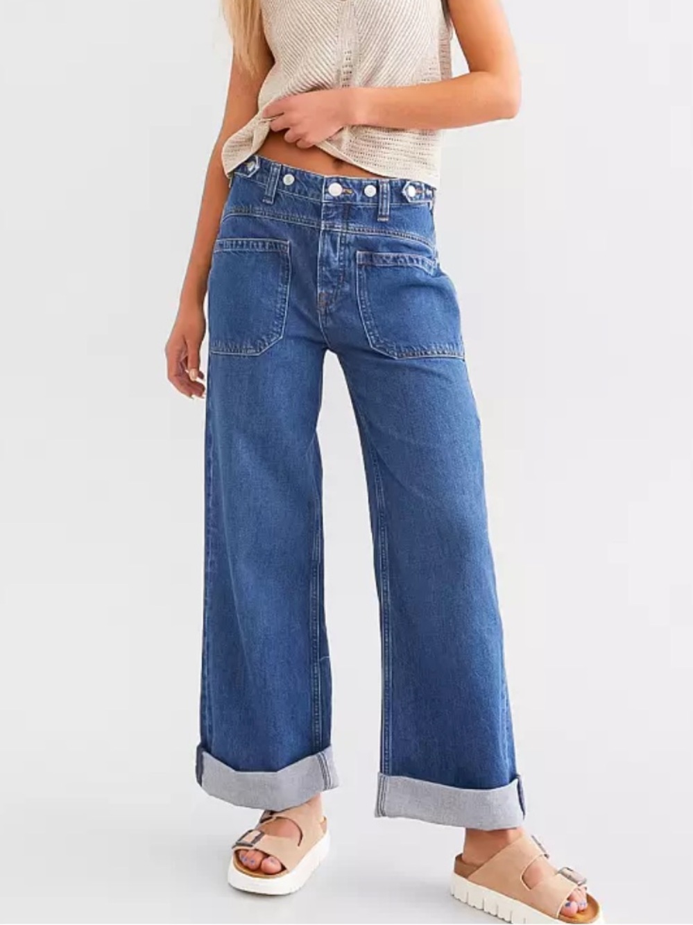 We The Free Blue wide-Leg Jeans